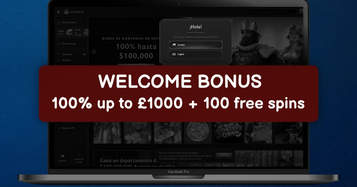 Casinia Casino — 100% jusqu'à 500 € + 200 tours gratuits